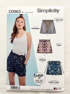 Simplicity D0963 8651 Women’s Pull-On Shorts Pattern Size 6-18 Uncut